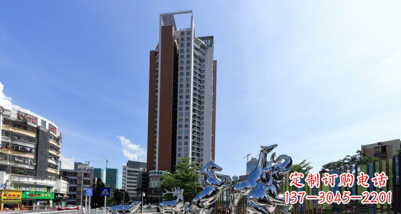 运城不锈钢马长颈鹿大象动物雕塑