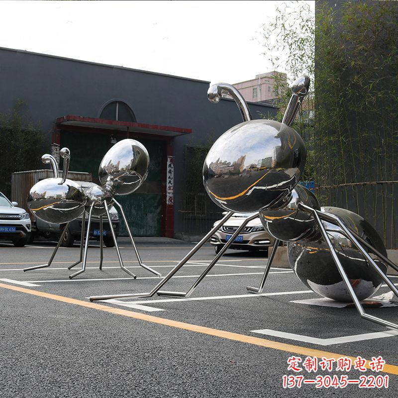 运城不锈钢蚂蚁城市街道雕塑摆件