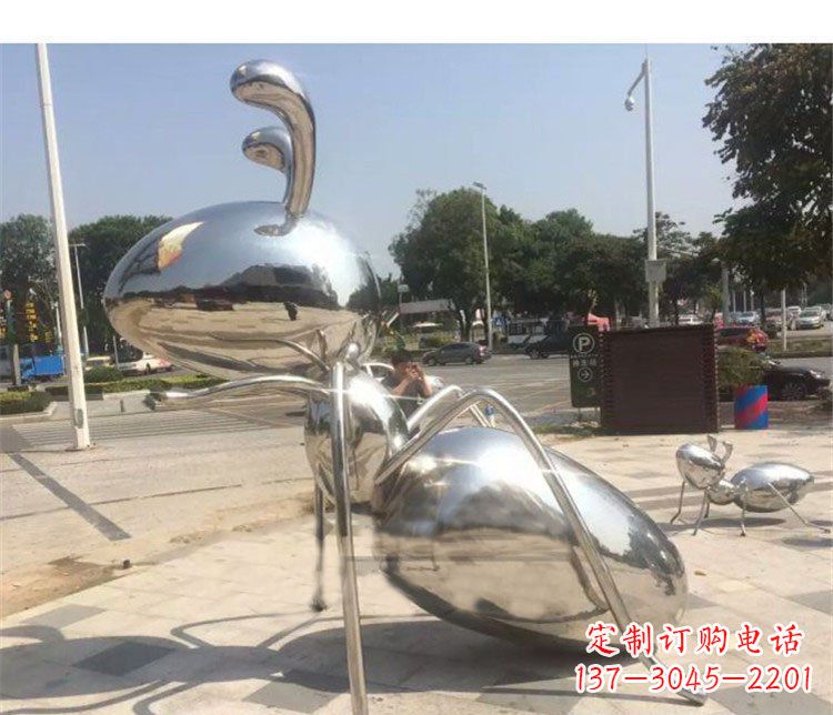 运城不锈钢蚂蚁街边动物雕塑