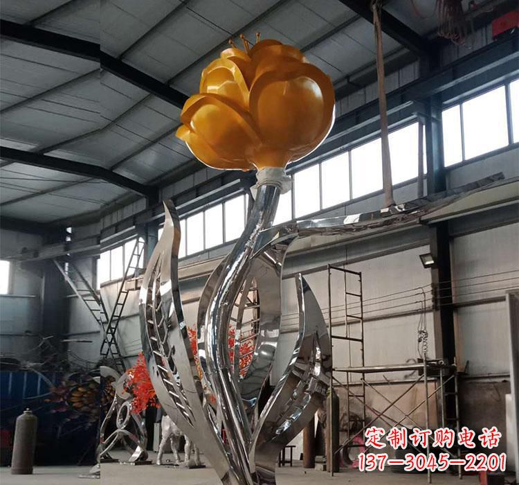 运城不锈钢玫瑰花雕塑2