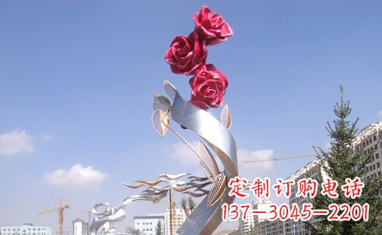 运城不锈钢玫瑰花雕塑222