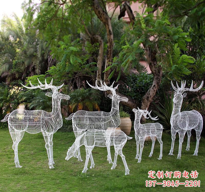 运城不锈钢梅花鹿雕塑