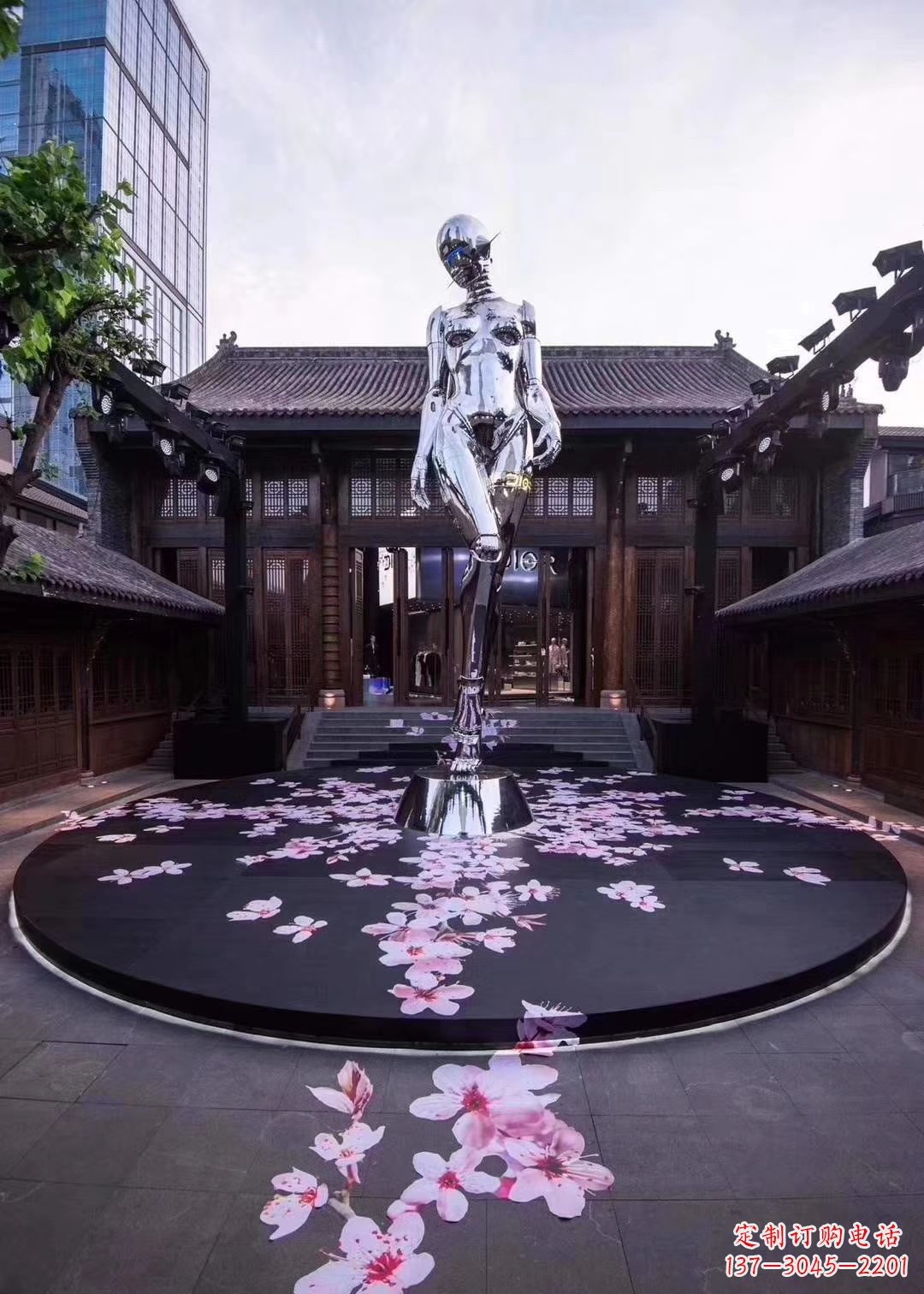 运城不锈钢美女雕塑 大型城市景观人物雕塑