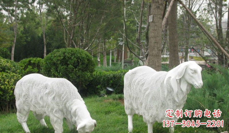 运城不锈钢绵羊公园动物雕塑