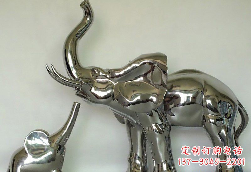 运城不锈钢母子大象雕塑