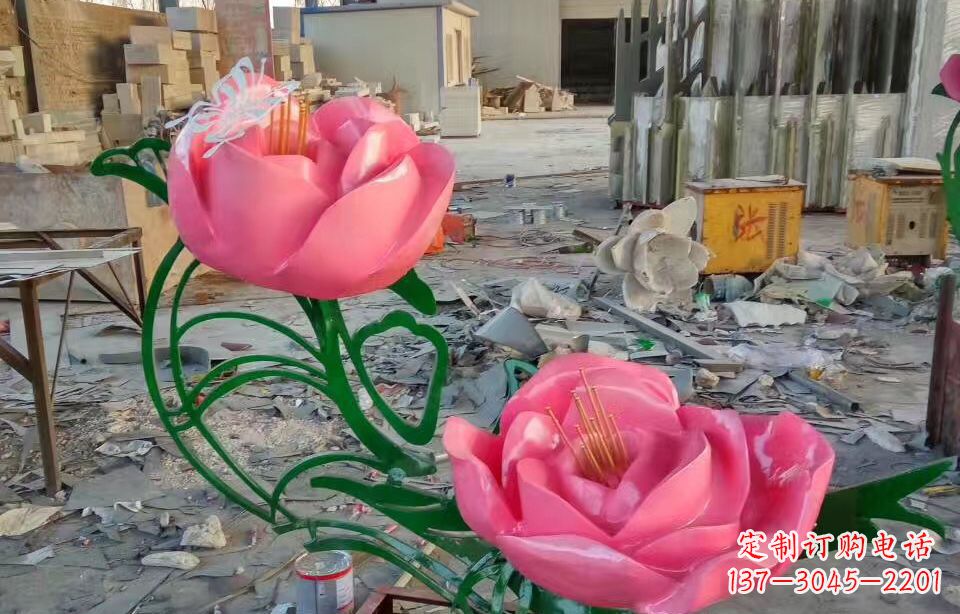 运城不锈钢牡丹花园林景观雕塑