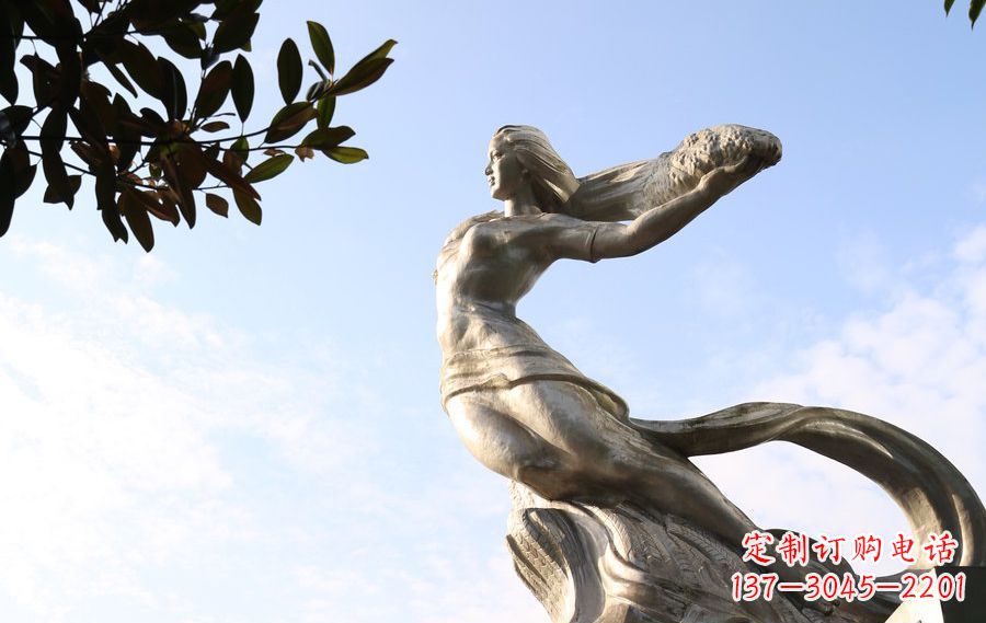 运城不锈钢女娲神话人物雕塑