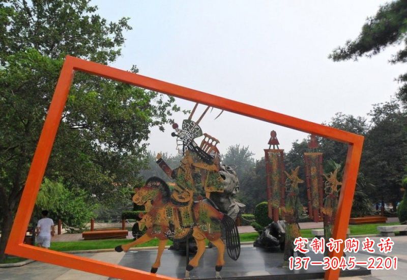 运城不锈钢皮影戏雕塑2