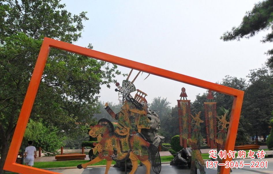 运城不锈钢皮影戏景观雕塑