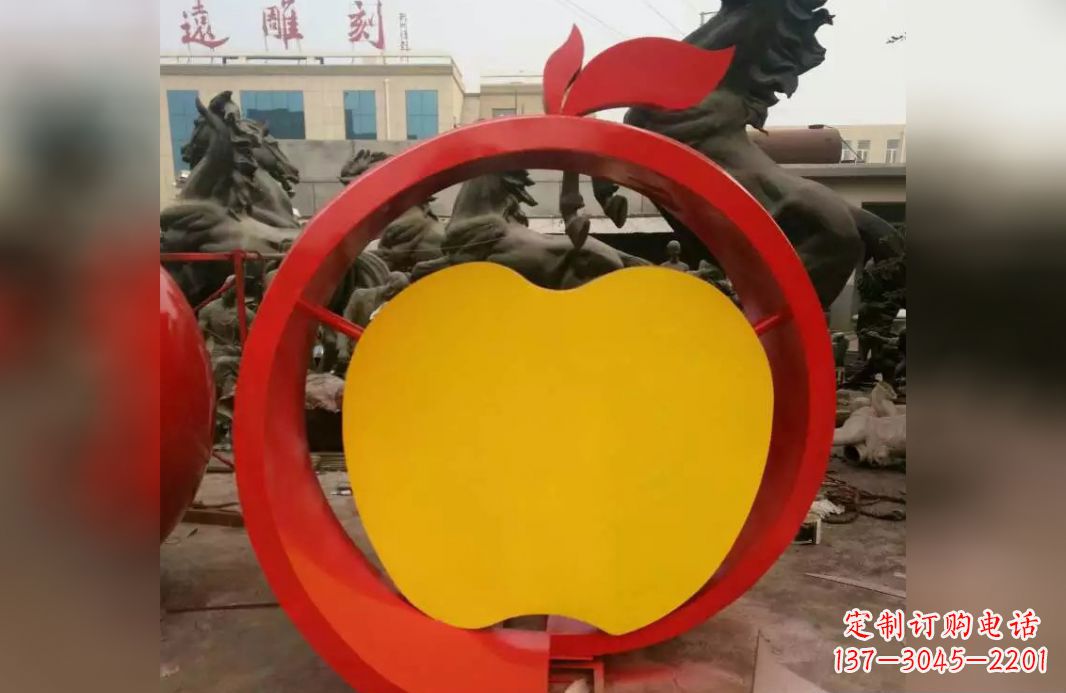 运城不锈钢苹果广场雕塑