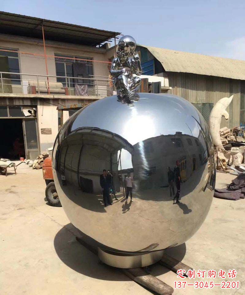 运城不锈钢苹果造型雕塑