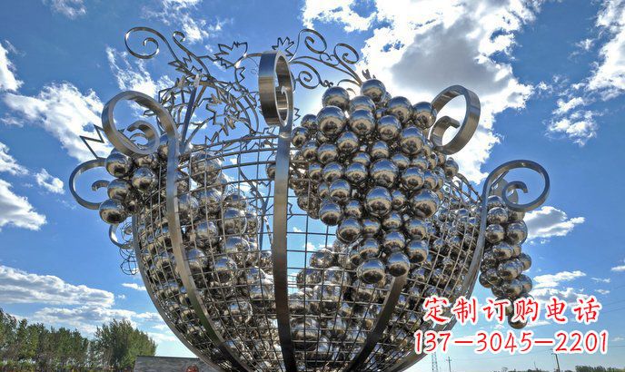 运城不锈钢葡萄雕塑精致美观、经久耐用