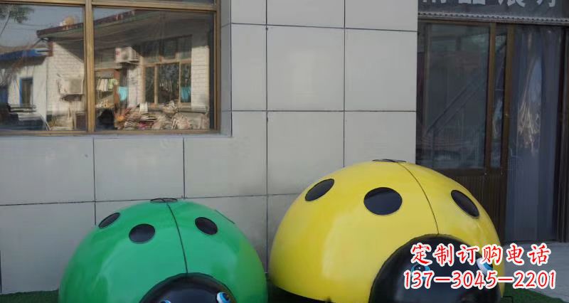 运城不锈钢七星瓢虫雕塑公园动物雕塑
