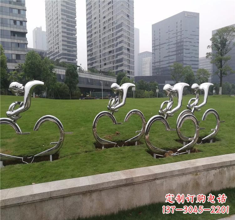 运城不锈钢骑自行车雕塑