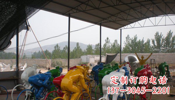 运城不锈钢骑自行车运动雕塑 (2)