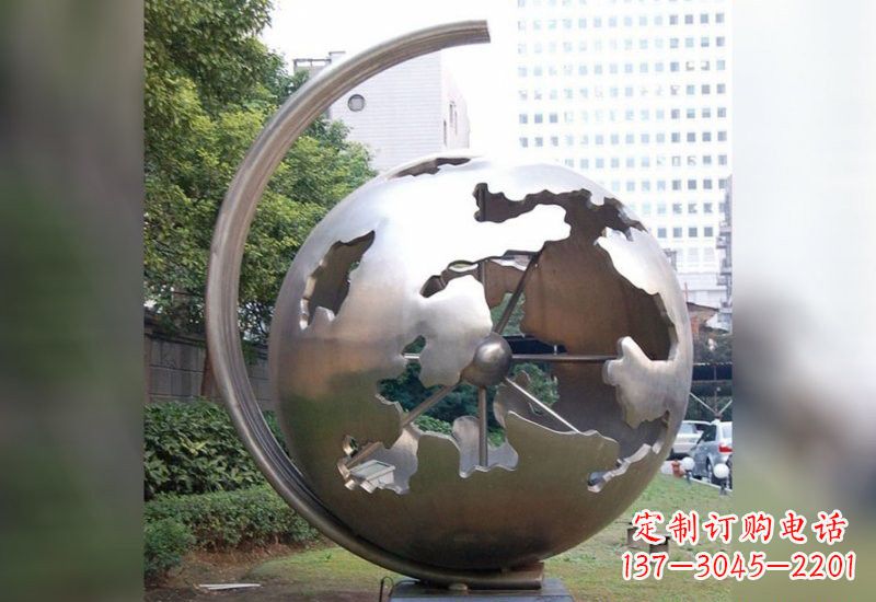 运城不锈钢企业抽象地球仪雕塑