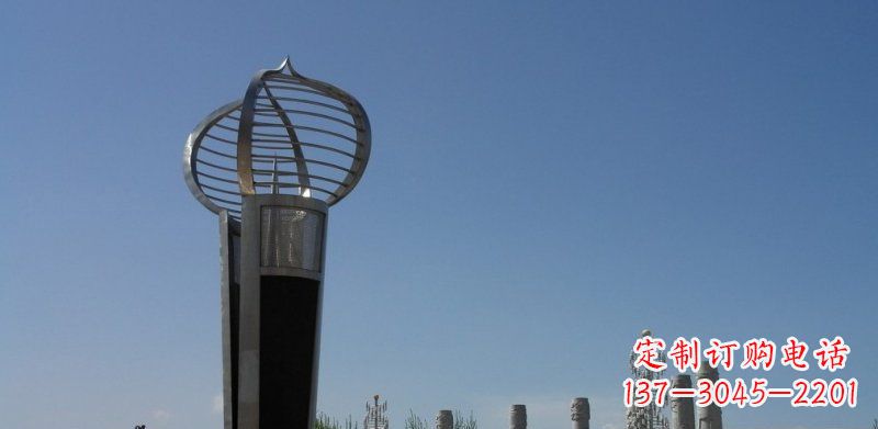 运城不锈钢企业火炬形雕塑