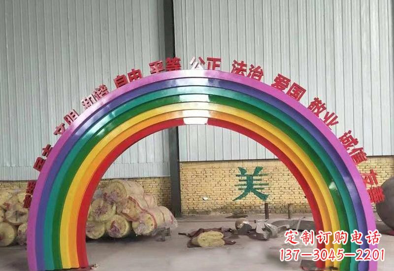 运城不锈钢社会主义核心价值观彩虹拱门雕塑