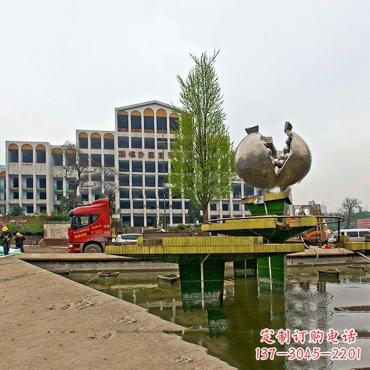 运城不锈钢石榴景观雕塑