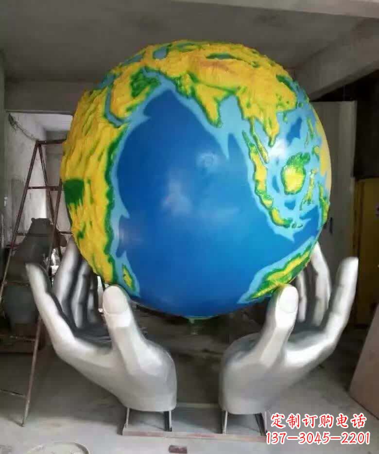 运城不锈钢手托地球景观雕塑