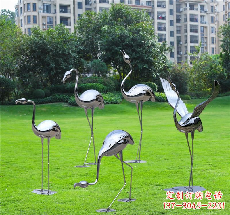 运城不锈钢售楼部仙鹤雕塑