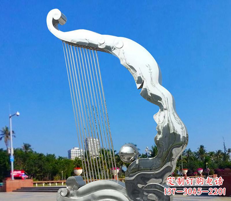 运城不锈钢竖琴雕塑——传承古典音乐之美