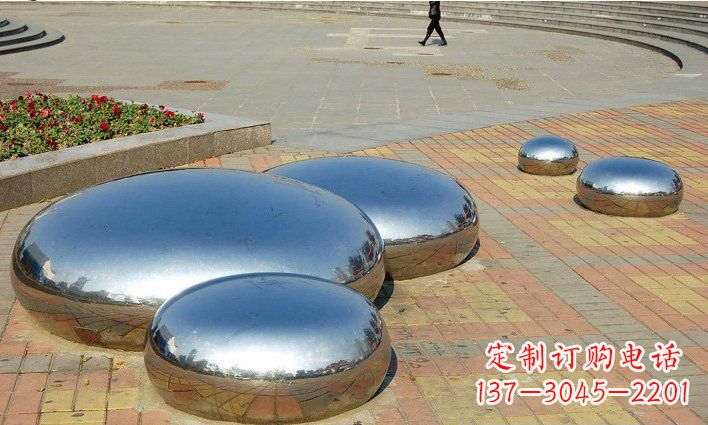 运城不锈钢水滴雕塑 (2)
