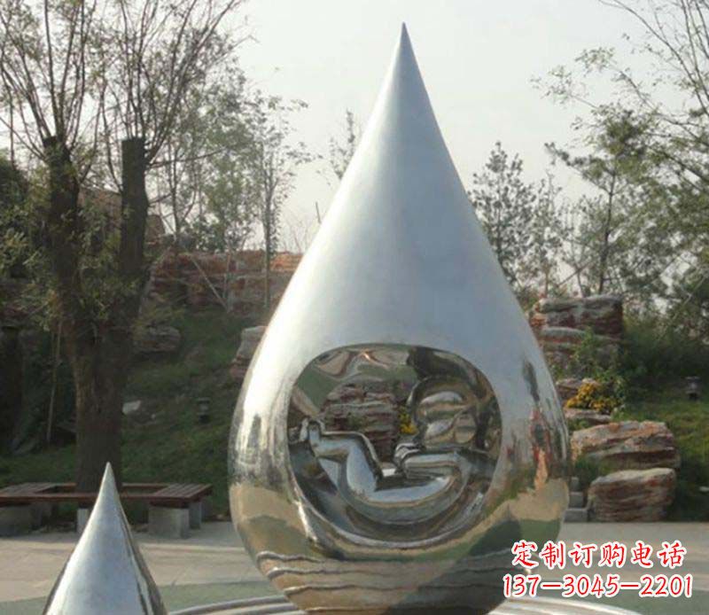 运城不锈钢水滴雕塑精致简约的艺术之美