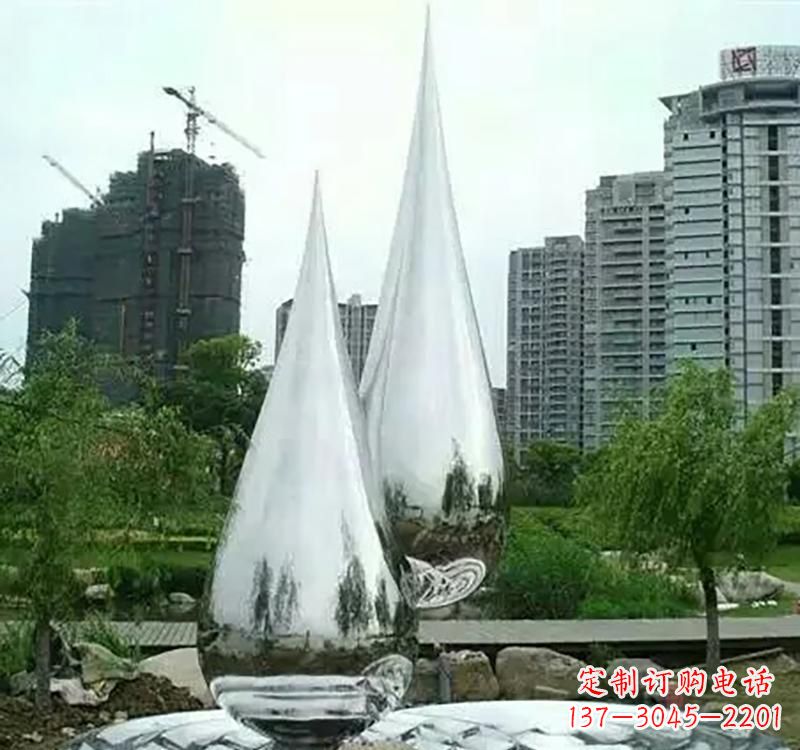 运城不锈钢水滴拱门雕塑