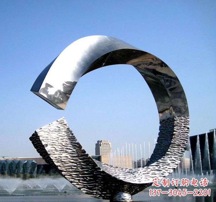 运城不锈钢水景圆环雕塑