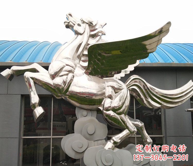运城不锈钢踏云的飞马城市雕塑