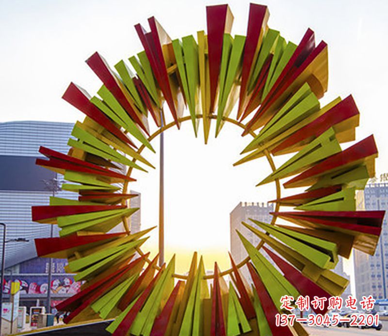 运城不锈钢太阳花广场景观雕塑