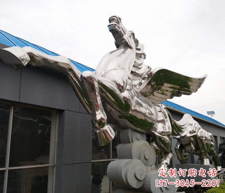 运城不锈钢腾云的飞马城市雕塑