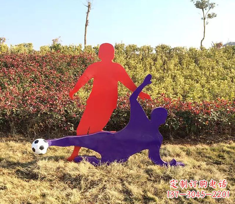 运城不锈钢踢足球广场雕塑