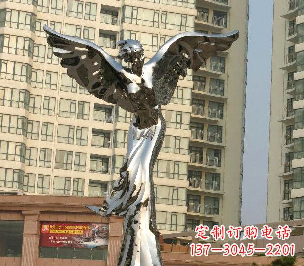 运城不锈钢天使雕塑传递温暖的祝福