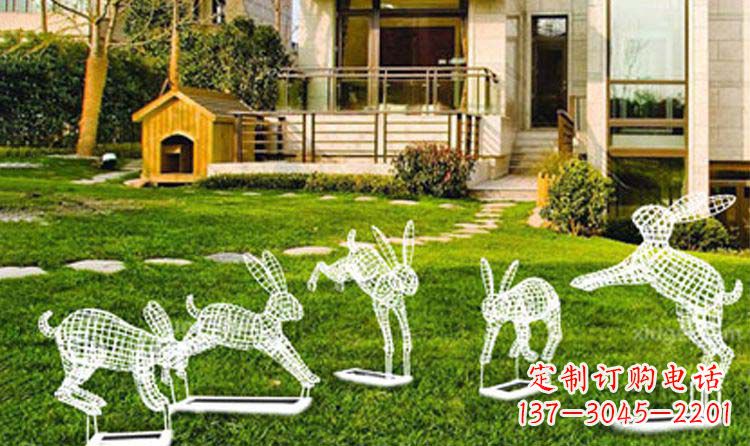 运城不锈钢兔子镂空雕塑