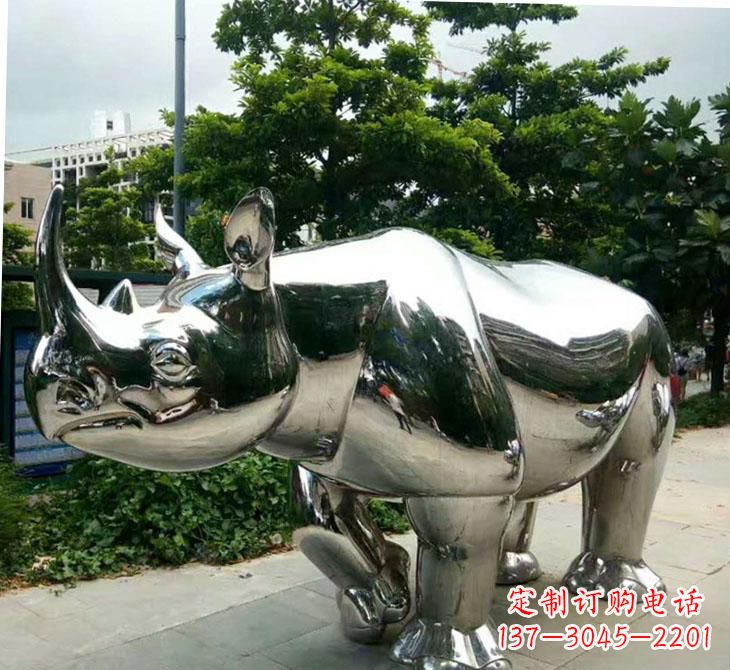 运城不锈钢犀牛雕塑