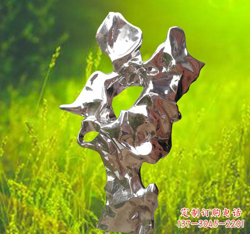 运城不锈钢现代抽象太湖石雕塑