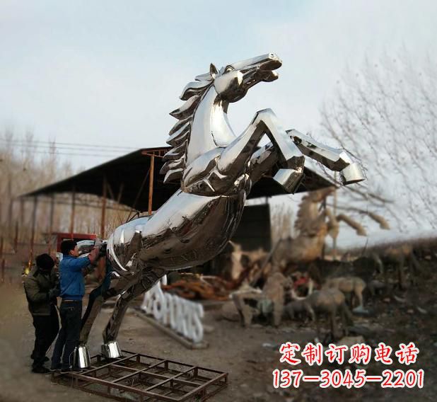 运城不锈钢现代动物马雕塑