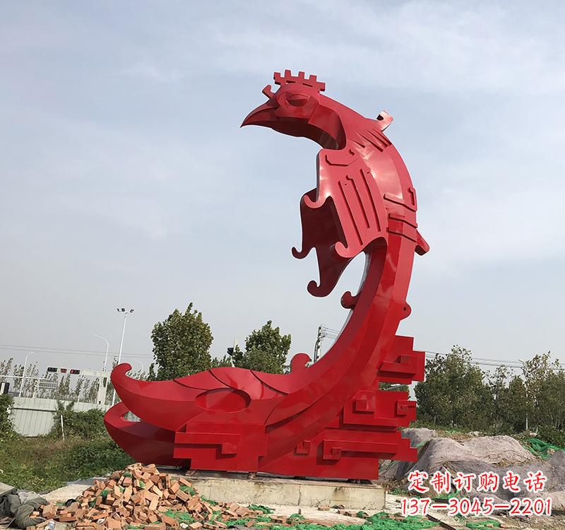 运城不锈钢现代广场凤凰雕塑