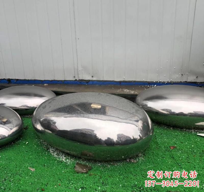 运城不锈钢现代艺术鹅卵石雕塑