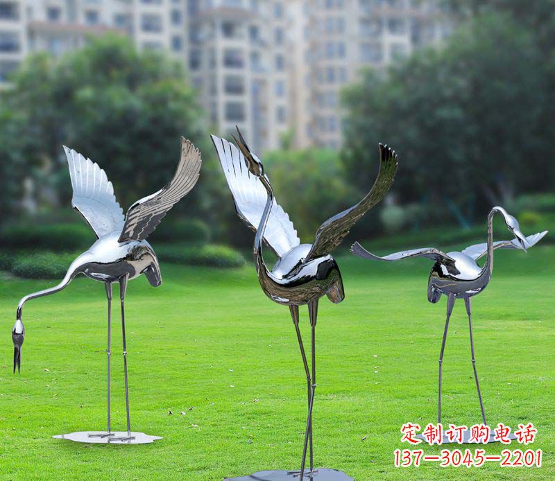 运城不锈钢祥瑞仙鹤雕塑