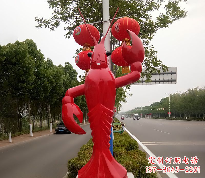运城不锈钢小龙虾景观雕塑