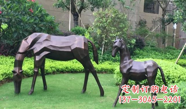 运城不锈钢小马园林景观雕塑