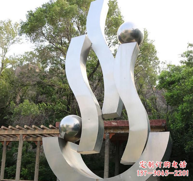运城不锈钢小区s型飘带雕塑