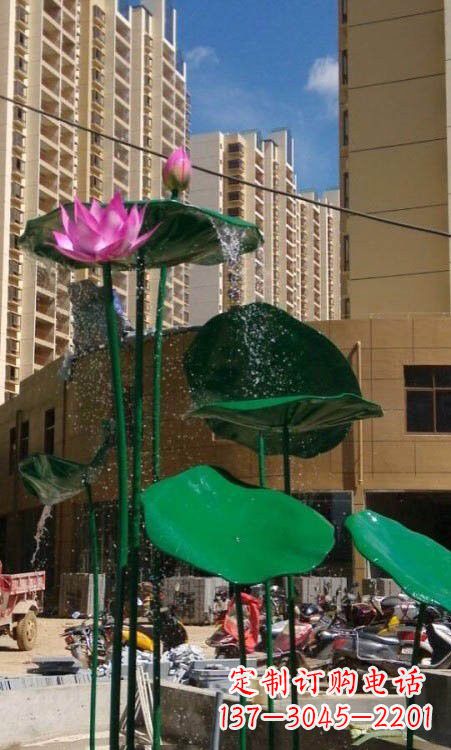 运城不锈钢小区彩色莲花雕塑