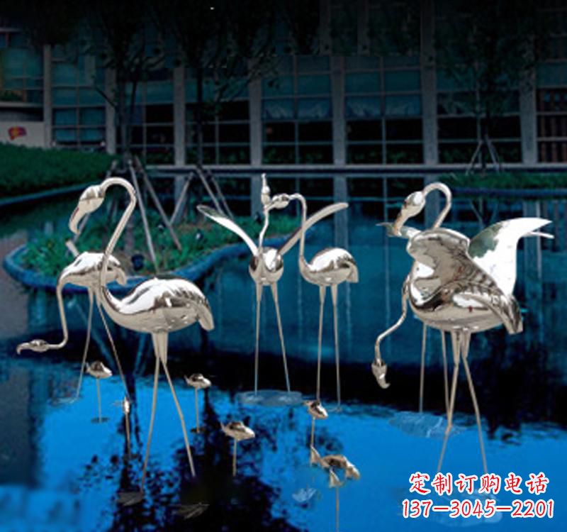 运城不锈钢小区动物仙鹤雕塑