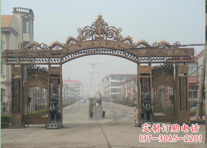 运城不锈钢小区三门牌坊雕塑