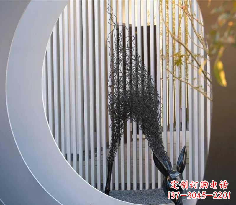 运城不锈钢小区长颈鹿雕塑