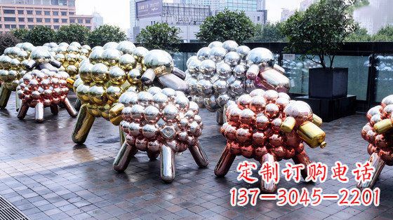 运城不锈钢小羊肖恩抽象动物雕塑
